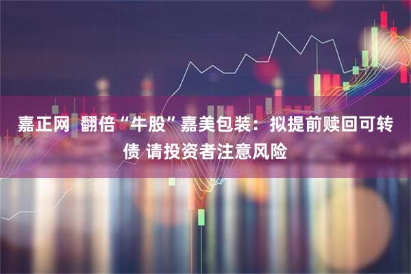 嘉正网  翻倍“牛股”嘉美包装：拟提前赎回可转债 请投资者注意风险